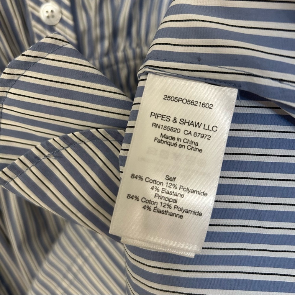 Veronica Beard Susan Stripe Cotton Blend Shirtdress in Blue Multi Size 2 - Picture 13 of 14